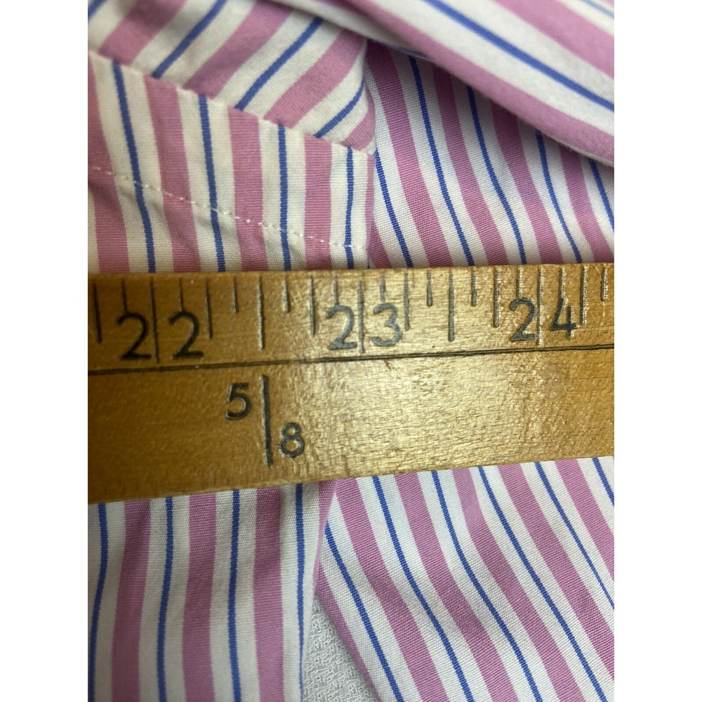 Ralph Lauren Mens 16x34 Custom Button Down Shirt L/S Pink/white/Blue Stripe - Picture 5 of 9